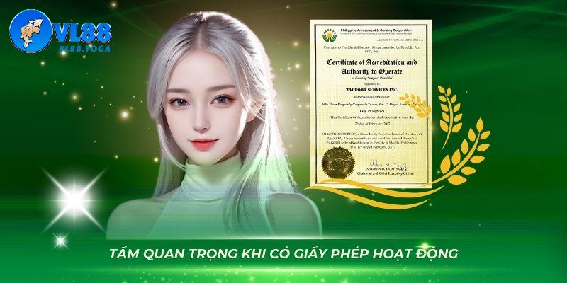 Giúp người chơi yên tâm trải nghiệm khi có giấy phép hoạt động VL88